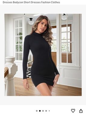 Amazon Black Long-Sleeve Bodycon Mini Dress